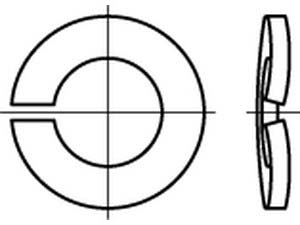  Austenite (A4) unveredelt; naturfarben Federringe DIN 128 Durchmesser 2.2 