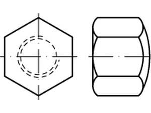  Austenite (A4) unveredelt; naturfarben Sechskant-Hutmuttern DIN 917 Durchmesser 4 