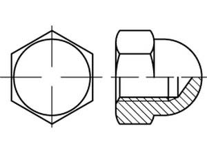  6 / 6 Automatenstahl galv. verzinkt Sechskant-Hutmuttern DIN 1587 Durchmesser 3 
