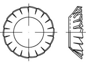  Stahl galv. verzinkte Fächerscheibe V DIN 6798 Durchmesser 3.2 